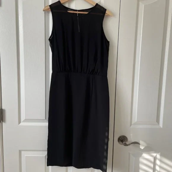 andrew marc black dress Crew Neck Knee-Length Dress
